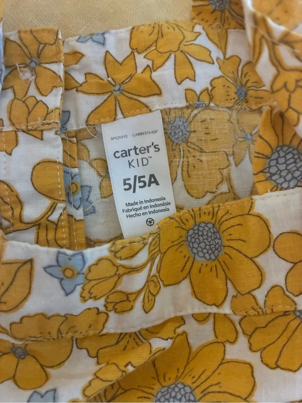 Carters Girl’s 5 Yellow Floral Tiered Sundress